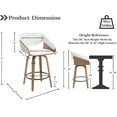 thumbnail image 6 of Guyou 26 Inch Swivel Bar Stools Set of 2 Counter Height Round Pedestal Stools Low Back Design Soft Begie Linen Upholstery for Kitchen Island Breakfast Bar Dining Room, 6 of 7