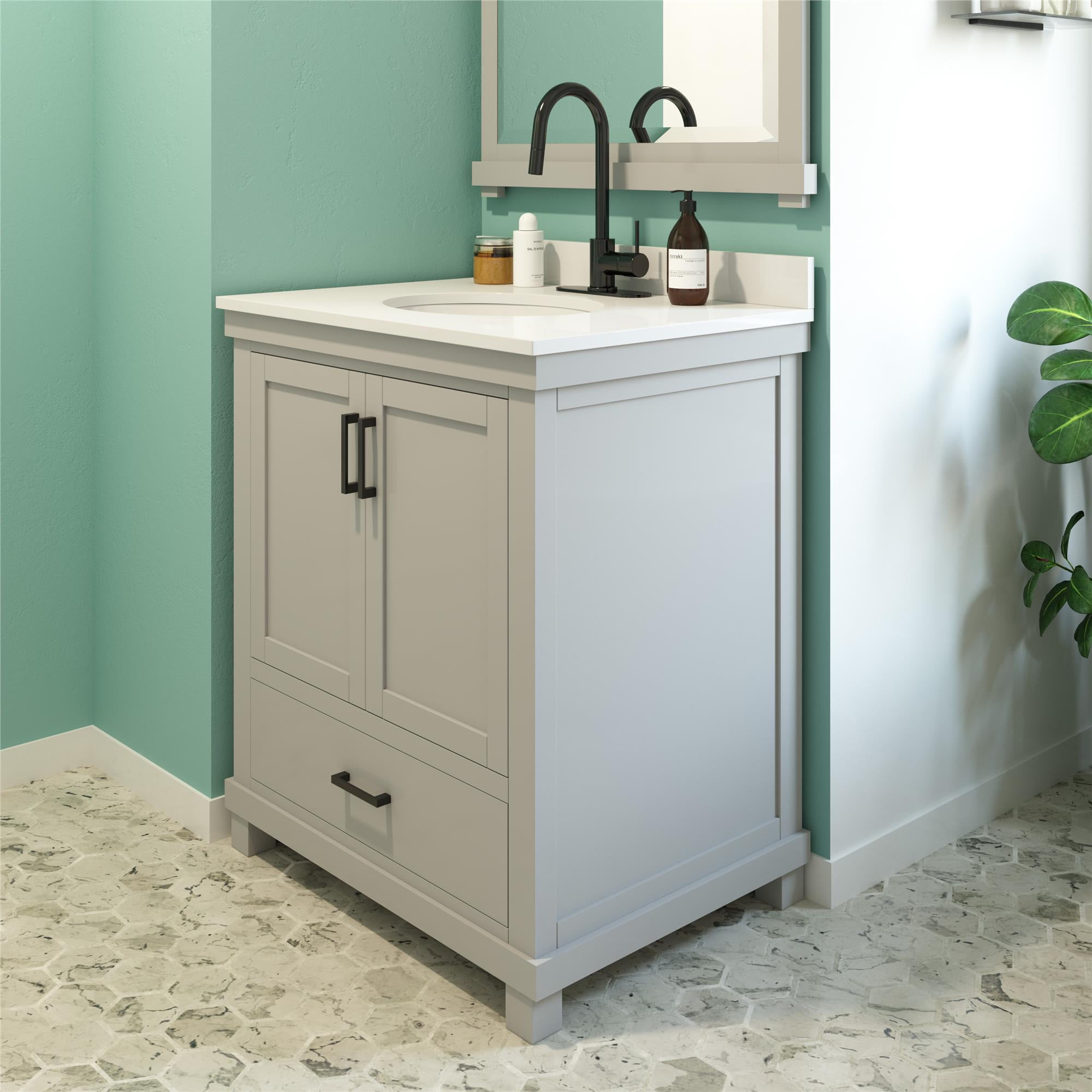 DHP Sunnybrooke 30 Inch Bathroom Vanity with Sink, Gray - Walmart.com