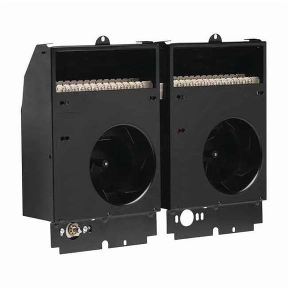 Recessed Electric Wall-Mount Heater, Recessed or Surface, 3000/2250W W, 240/208V AC, Black