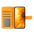 thumbnail image 3 of For Google Pixel 10 / Pixel 10 Pro 6.3" Sunflower  Embossed Strong Magnetic Attachment/Closure, Card Slots/Pocket, PU Leather Flip Wallet Case With Adjustable Shoulder Strap,Yellow, 3 of 10