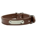 thumbnail image 1 of PU Leather Dog Collar Padded Personalized Name Strap Personalized Pet ID Collar Customized for Small Medium Large Dog - Black, 1 of 8