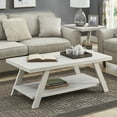 thumbnail image 3 of Athens 3-Piece Contemporary Wood Shelf Coffee Table Set, White, 3 of 7