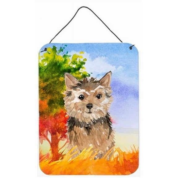 Fall Norwich Terrier Wall or Door Hanging Prints