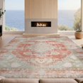 thumbnail image 2 of Design&I 9'x12' Washable Area Rug Sleek Flatweave Pet Friendly Vintage Boho Farmhouse Distressed Kilim Potbelly Burning for Master Suite, Under Bed, 2 of 7