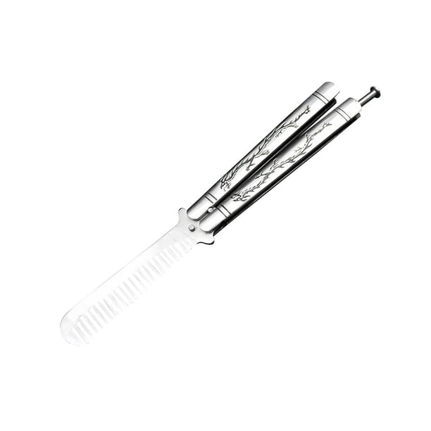 Peine De Acero Inoxidable De Peluquería Multifuncional Plegable De Mariposa Para Uso Doméstico Cateissary CE002678-00