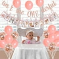 thumbnail image 2 of Isn't She Onederful Birthday Decoration, 1st Birthday Decorations for Girls Rose Gold with isn't She Onederful Glitter Banner, Newborn to 12 Months Photo Banner, Number 1 Foil Balloon, 2 of 5