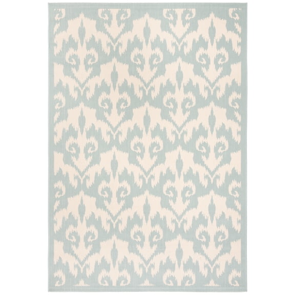 Safavieh Courtyard Millard Geometric Indoor/Outdoor Area Rug, Aqua/Beige, 5'3" x 7'7"