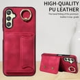 thumbnail image 3 of Case for Samsung Galaxy A24 4G LTE, PU Leather 3 Card Slots with Finger Ring Holder Shockproof Phone Case, 3 of 15