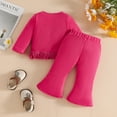 thumbnail image 5 of LYHaoo Girls Pant and Top Sets Toddler Girls Long Sleeve Floral T Shirt Tops Tassels Pants Outfits Sizes 9-12 Months(Pink), 5 of 6