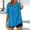 01 Blue, variant on Weiqiqre Womens T Shirts Loose Fit Gauze Short Sleeve Plus Size Shirts Summer Button V Neck Casual Dressy Blouses