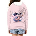 thumbnail image 4 of Chririnla Music Guitar Axolotl Zip Up Hoodie with Pockets Long Sleeve Lightweight Comfy Casual Outerwear for Girls Teens Size 6-9, 4 of 7