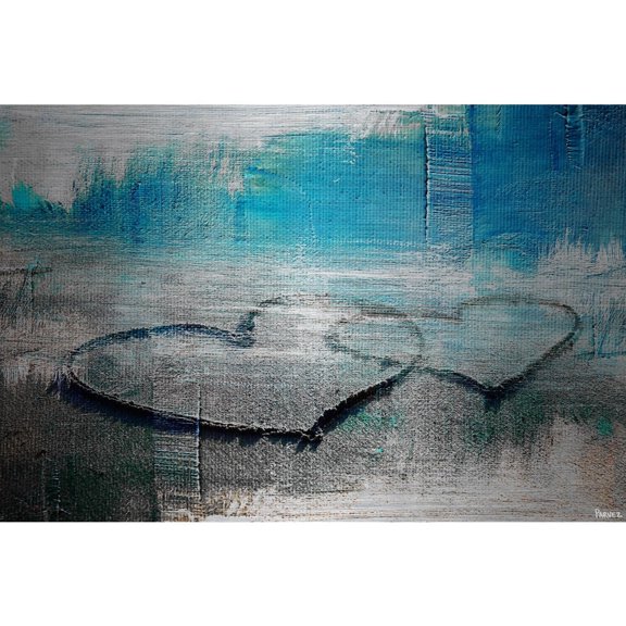 "Hearts Connected" Painting Print on Brushed Aluminum