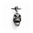 thumbnail image 2 of Chisel Stainless Steel Antiqued and Polished Moveable Skull Pendant on a 20 inch Leather Cord Necklace, 2 of 4