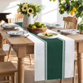 thumbnail image 3 of Burlap Table Runner 70 Inches Long, Geometric Green Stripe on White Non-Slip Kitchen Table Runners for Dining Room Everyday Use Party Table Decorations Modern Color Pattern, 3 of 9