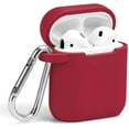 thumbnail image 1 of Haobase Airpods Protective Case, Silicone Protective Shockproof Keychain Kit-True Red, 1 of 6