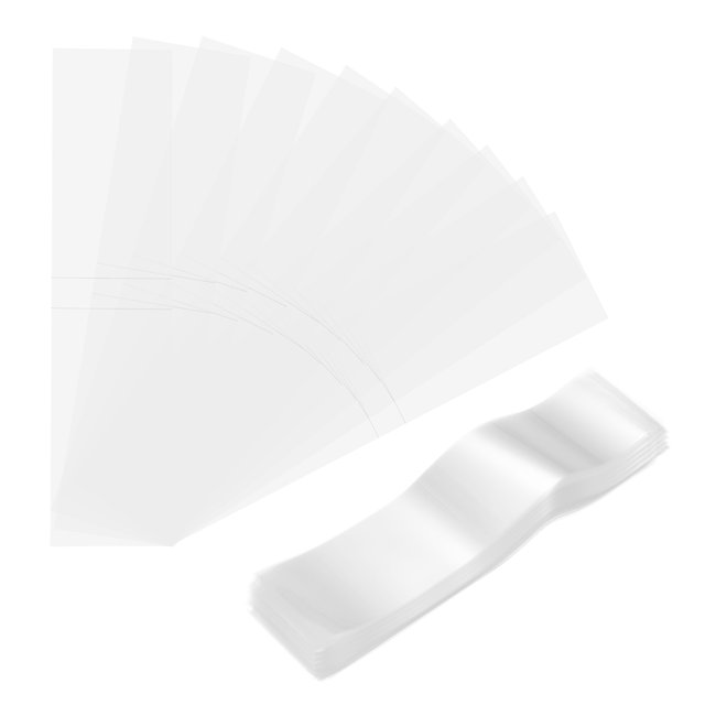 Uxcell 400Pcs Banda de Encogimiento Perforada Clara, 190x50mm Envoltura de Calor para Botellas y Tarros