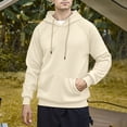 thumbnail image 2 of Siilsaa Men's Graphic Print Long Sleeve Drawstring Hoodie Pullover Sweatshirt Beige,S, 2 of 4