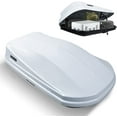 thumbnail image 4 of Large Hard Shell Carriers Rooftop Cargo Box with Key Lock 62 (L) x 31 (W) x 15(H) 15 Cubic Feet, Waterproof Heavy Duty Universal Roof Rack Tool-Free Install, White, 4 of 9