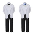 thumbnail image 2 of 6pc Baby Toddler Boy Teen Formal Black & White Suit Set Satin  Bow tie Sm-20, 2 of 4