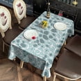 thumbnail image 4 of White and Blue Of Animal Print Rectangle Tablecloth 60"x120",Waterproof Polyester Rectangle Table Cloth, Wipeable Spillproof Polyester Tablecloth for Dining, Camping, Indoor and Outdoor, 4 of 6