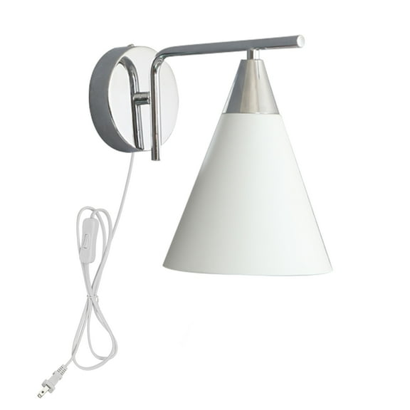 Kiven Plug in Wall Lamp, Modern Style Plug in Wall Sconce with Iron Lampshade, 5.9ft Plug-in Cord, E26 Socket(1 Light)