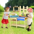 thumbnail image 4 of Costway Kid's Wooden Mud Kitchen Pretend Cook Playset Toy For Children, 4 of 10