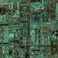 thumbnail image 1 of Ahgly Company Indoor Square Patchwork Turquoise Blue Transitional Area Rugs, 5' Square, 1 of 4