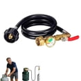 thumbnail image 2 of Propane Adapter Hose With Gauge And Control Heavy Duty Brass For 1 Lb Bottles And Large Tanks 3 Ft For, 2 of 9