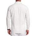thumbnail image 5 of GENTS BLISS Men Linen Shirts Long Sleeve Button Down Shirts for Men Roll-up Solid Shirts with Pocket, 5 of 13