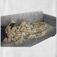 thumbnail image 5 of Circus Soft Flannel Fleece Throw Blanket, Vintage Clown and the Wand Doing a Trick Doodle Style Design Funny Design, Cozy Plush for Indoor and Outdoor Use, 50" x 70", Multicolor, by Ambesonne, 5 of 5