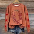 thumbnail image 1 of TIMIFIS Chandail en Molleton Halloween Femmes Horreur Rouge Graphique Chandails en Molleton en Polaire Halloween Col Rond Manches Longues Chandail Tops, 1 of 3