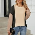 thumbnail image 6 of Scyoekwg Womens Long Sleeve Tops Trendy Color Block Graphic Tee Fall Clothes Pullover Tops Dressy Casual Loose Crewneck Tunic Tops Blouses(Black,M), 6 of 8