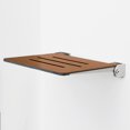 thumbnail image 3 of Seachrome Asiento De Banco De Ducha Plegable De 18.0 In Silhouette Slimline Para Montaje En Pared, Asiento Rústico De Teca Con Marco Plateado, 3 of 5