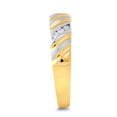 thumbnail image 3 of Wellingsale Men's Solid 14k Two 2 Tone White and Yellow Gold Polished CZ Cubic Zirconia Wedding Band - Size 12.5, 3 of 5