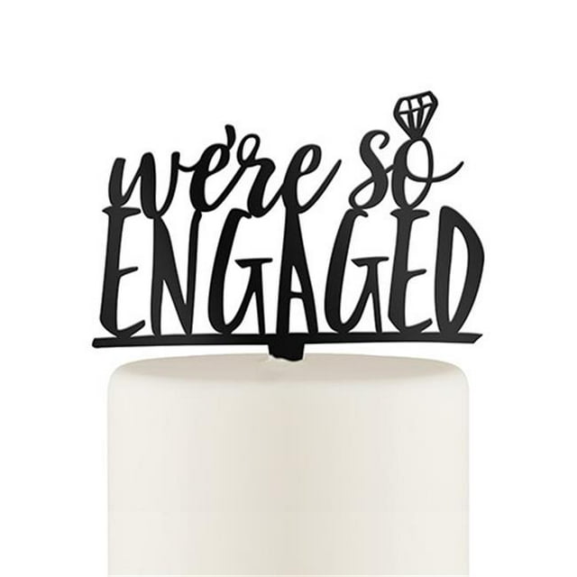Weddingstar 4581-10 Were So Engaged Acrylic Cake Topper, Black