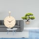 thumbnail image 2 of Reloj de pared decorativo redondo, bonsái artificial, planta de imitación en maceta, maceta de pulpa de espuma PP, adecuado para sala de estar,, 2 of 8
