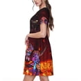 thumbnail image 4 of Lsque The Binding of Isaac Print Women's Casual Dress T-Shirt Summer Short Sleeve Scoop Neck Swing Dresses, 4 of 7