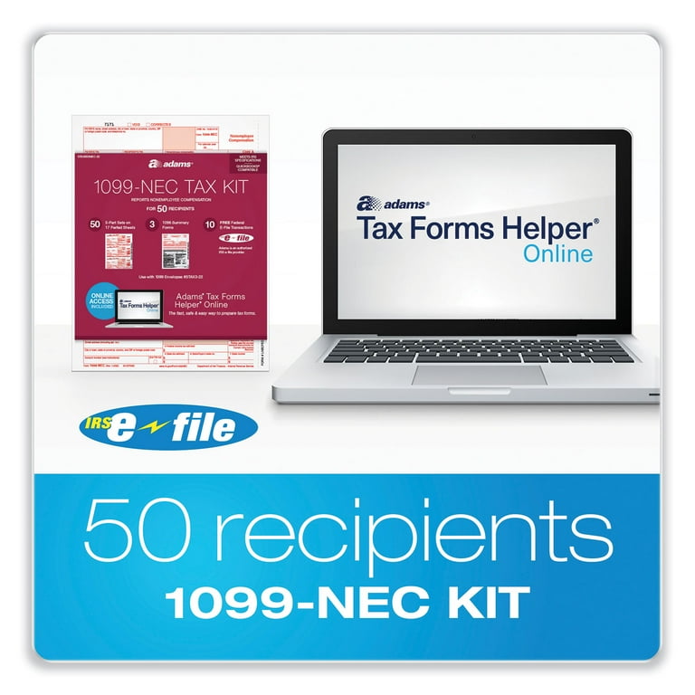 1099-NEC + 1096 Tax Form Bundle, Inkjet/Laser, Fiscal Year: 2023, 5-Part, 8.5 x 3.67, 3 Forms/Sheet, 24 Forms Total 1099-NEC + 1096 Tax Form Bundle, Inkjet/Laser, Fiscal Year: 2023, 5-Part, 8.5 x 3.67, 3 Forms/Sheet, 24 Forms Total