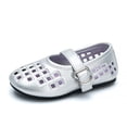 thumbnail image 6 of Viluyesy Girls Mary Jane Sandals Kids Summer Hollow Out Closed Toe Ankle Strap Shoes Gray Size 13 Little Kids, 6 of 7