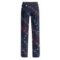 thumbnail image 4 of 4th of July Women's Pajama Pants Stretch Drawstring Lounge Pajama Pants USA Flag Star Printed Wide Leg Sleepwear Bottoms America 250th Anniversary Classic Baggy Sleep Pants with Pockets, 4 of 4