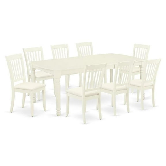 Atlin Designs 9-piece Wood Dinette Table Set in Linen White