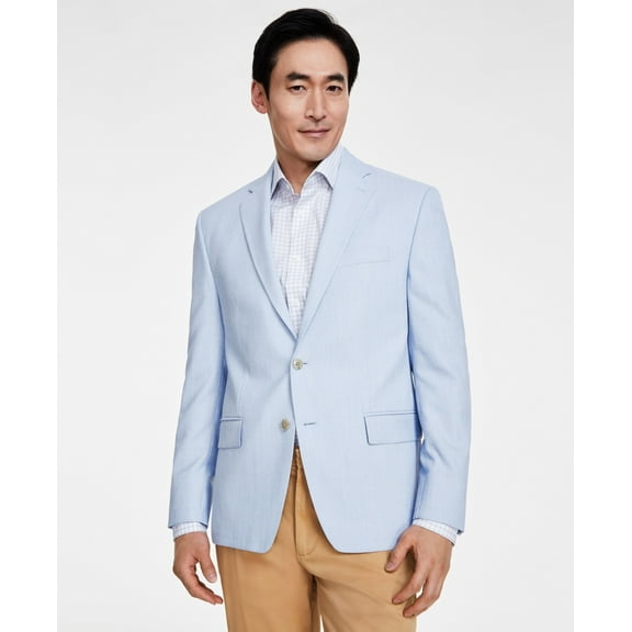 Michael Kors Men's Classic-Fit Herringbone Sport Coat Blue 38R B4HP $295