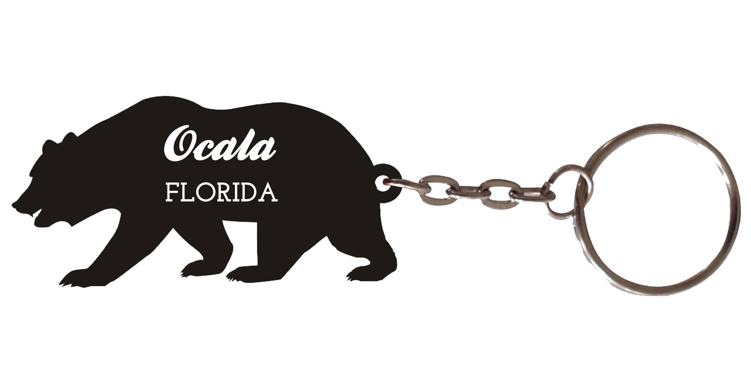 Ocala Florida Souvenir Metal Bear Keychain - Walmart.com
