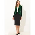 thumbnail image 3 of Blazer con solapa Allegra K Terciopelo Verde oscuro XL, 3 of 5