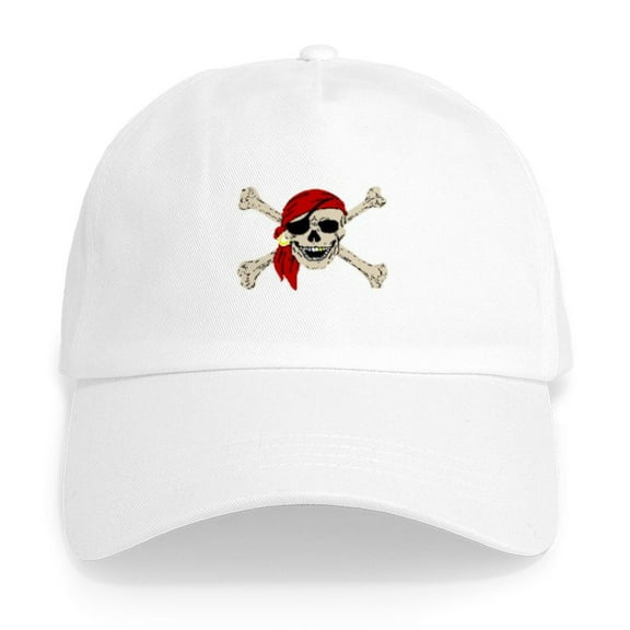 CafePress - Pirate Skull Cap - Adjustable 100% Brushed Unisex Casual Cotton Baseball Cap, Beige, 1