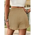 thumbnail image 3 of Women'S Summer Mini Wrap Shorts Knot High Waist Belted Skorts Zipper Casual Loose Skirt Khaki XL, 3 of 8