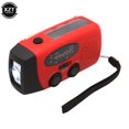 thumbnail image 3 of radio Manivelle avec Cellules Solaires, Lampe de Poche et Banque d'Alimentation Rouge, 3 of 5