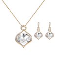 thumbnail image 2 of Xinyolin Fashion Oval Rhinestone Pendant Necklace, Women's Ear Stud Earrings Jewelry Set, 2 of 7
