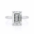 thumbnail image 2 of HeartsAndYou 2.5ct Emerald Moissanite Engagement Ring for Women Hidden Halo Solitaire 18k White Gold over Silver, 2 of 9