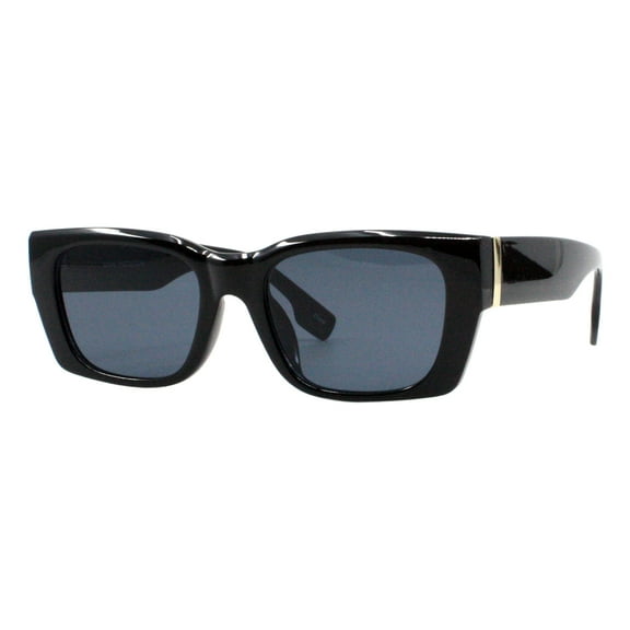 Modern Rectangular Frame Sunglasses Chic Designer Unisex Fashion UV 400 Black